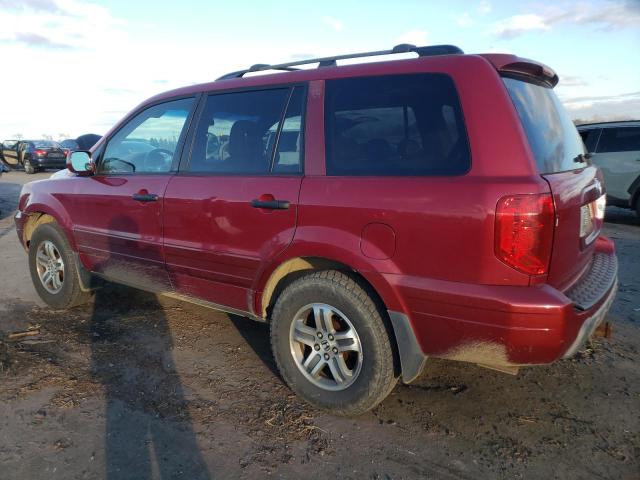 5FNYF18595B009506 - 2005 HONDA PILOT EXL RED photo 2