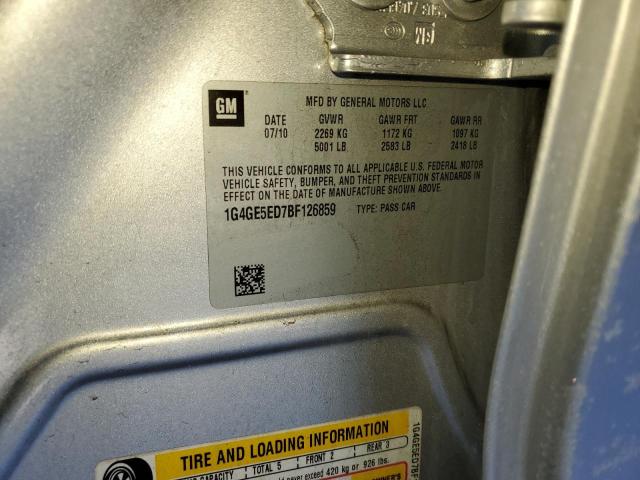 1G4GE5ED7BF126859 - 2011 BUICK LACROSSE CXS 银色 照片 12