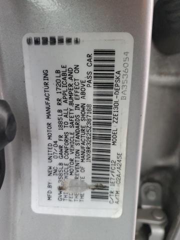 1NXBR32E25Z387168 - 2005 TOYOTA COROLLA CE SILVER photo 12