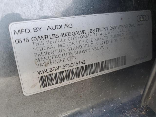 WAUBFAFL5FN045152 - 2015 AUDI A4 PREMIUM SILVER photo 13