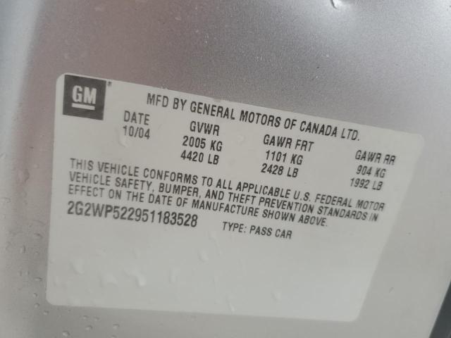 2G2WP522951183528 - 2005 PONTIAC GRAND PRIX 银色 照片 12