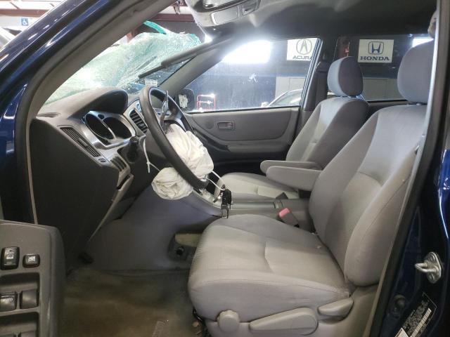 JTEGD21A450110588 - 2005 TOYOTA HIGHLANDER BLUE photo 7