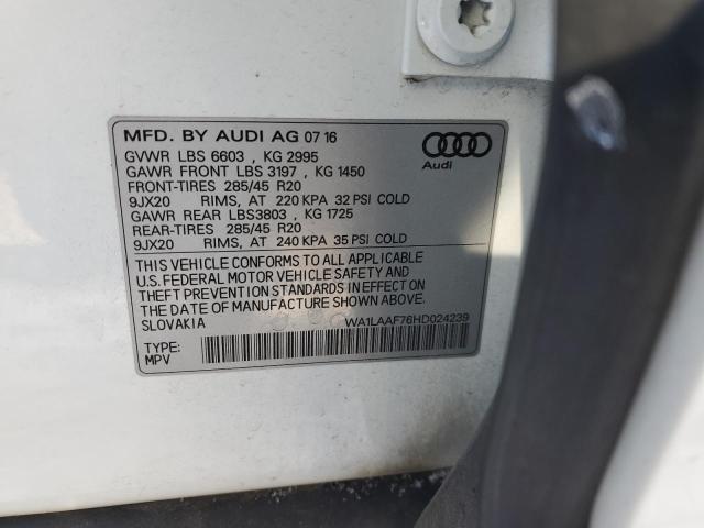 WA1LAAF76HD024239 - 2017 AUDI Q7 PREMIUM PLUS WHITE photo 12