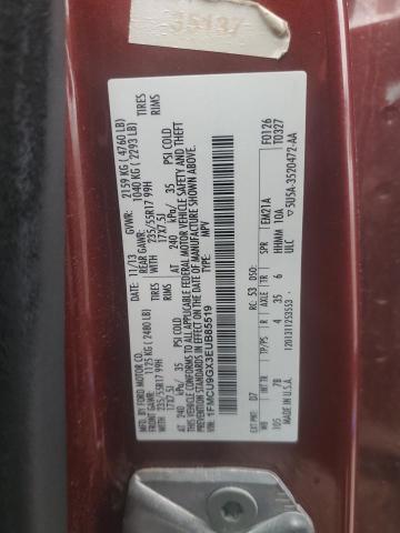 1FMCU9GX3EUB85519 - 2014 FORD ESCAPE SE MAROON photo 13