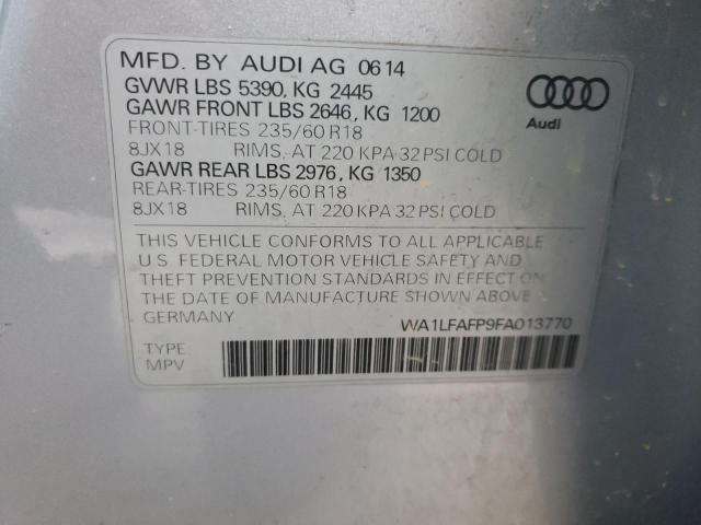 WA1LFAFP9FA013770 - 2015 AUDI Q5 PREMIUM PLUS SILVER photo 14