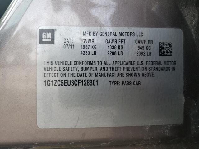 1G1ZC5EU3CF128301 - 2012 CHEVROLET MALIBU 1LT GRAY photo 12