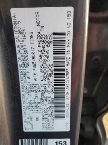 3TMJU4GN7FM191603 - 2015 TOYOTA TACOMA DOUBLE CAB PRERUNNER GRAY photo 13