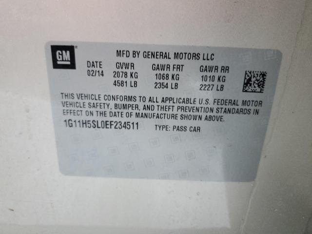 1G11H5SL0EF234511 - 2014 CHEVROLET MALIBU LTZ ოქროსფერი ფოტო 12