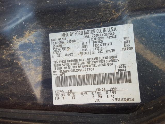 5LMPU28LXWLJ48704 - 1998 LINCOLN NAVIGATOR  照片 10