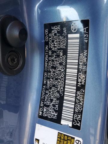 JTDKB20U957016696 - 2005 TOYOTA PRIUS BLUE photo 12