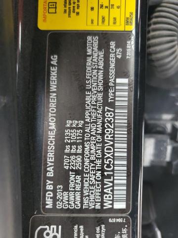 WBAVL1C5XDVR92387 - 2013 BMW X1 XDRIVE28I 黑色 照片 12