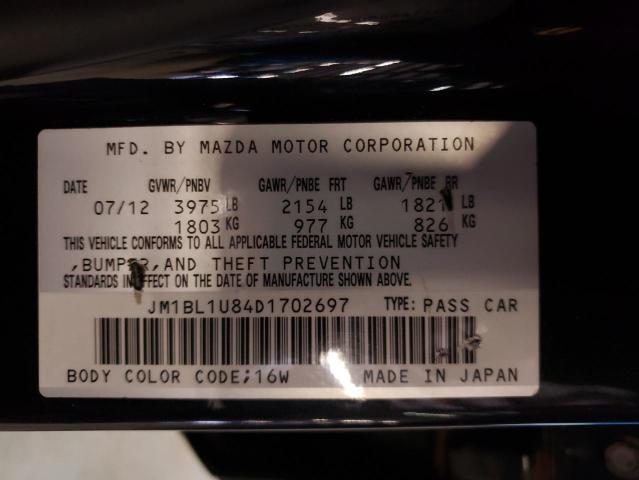 JM1BL1U84D1702697 - 2013 MAZDA 3 I BLACK photo 12