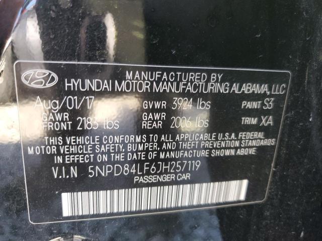 5NPD84LF6JH257119 - 2018 HYUNDAI ELANTRA SEL BLACK photo 13