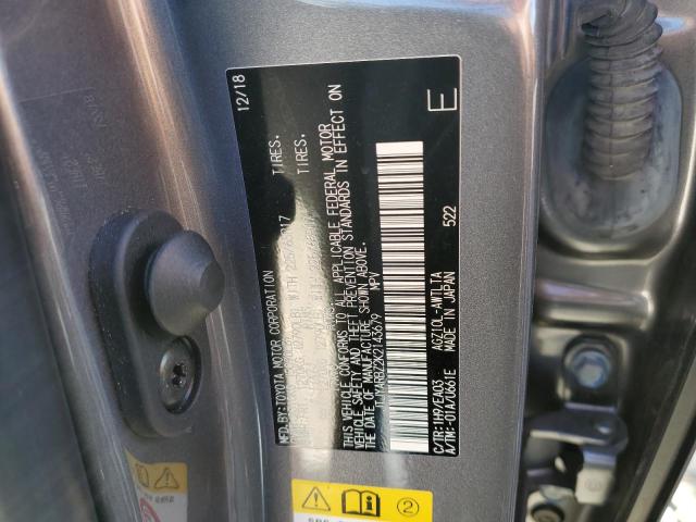 JTJYARBZ2K2143679 - 2019 LEXUS NX 300 BASE ნაცრისფერი ფოტო 13