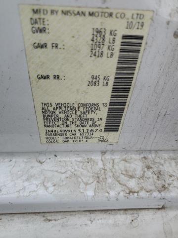 1N4BL4BVXLN311674 - 2020 NISSAN ALTIMA S WHITE photo 12