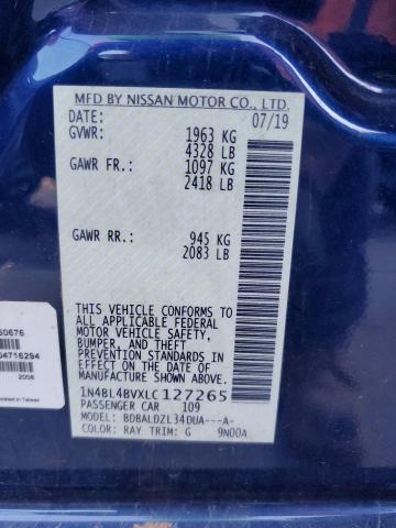 1N4BL4BVXLC127265 - 2020 NISSAN ALTIMA S BLUE photo 13