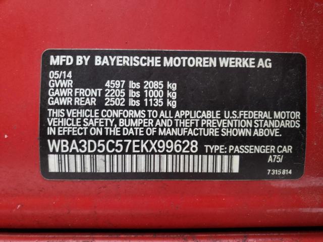 WBA3D5C57EKX99628 - 2014 BMW 328 D XDRIVE RED photo 12