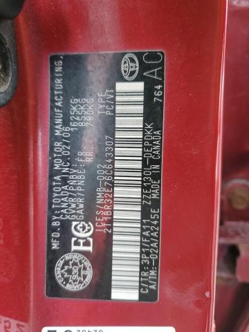 2T1BR32E76C643307 - 2006 TOYOTA COROLLA CE RED photo 12