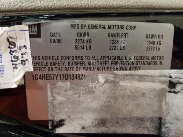 1G4HE57Y17U134821 - 2007 BUICK LUCERNE CXS  photo 10