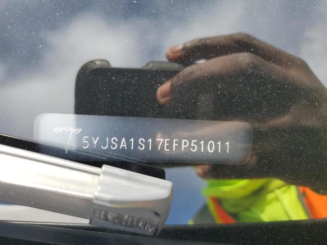 5YJSA1S17EFP51011 - 2014 TESLA MODEL S შავი ფოტო 12