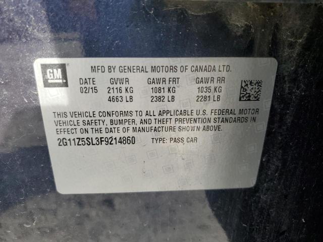 2G11Z5SL3F9214860 - 2015 CHEVROLET IMPALA LS BLUE photo 12