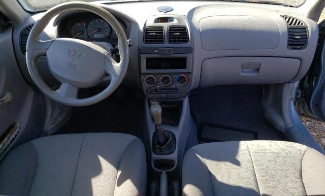 KMHCG35C04U302377 - 2004 HYUNDAI ACCENT GL SILVER photo 8