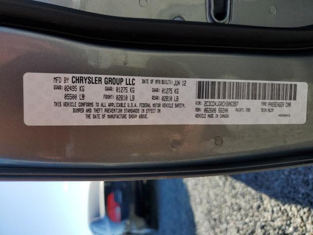 2C3CDXJG0CH306397 - 2012 DODGE CHARGER SXT GRAY photo 12