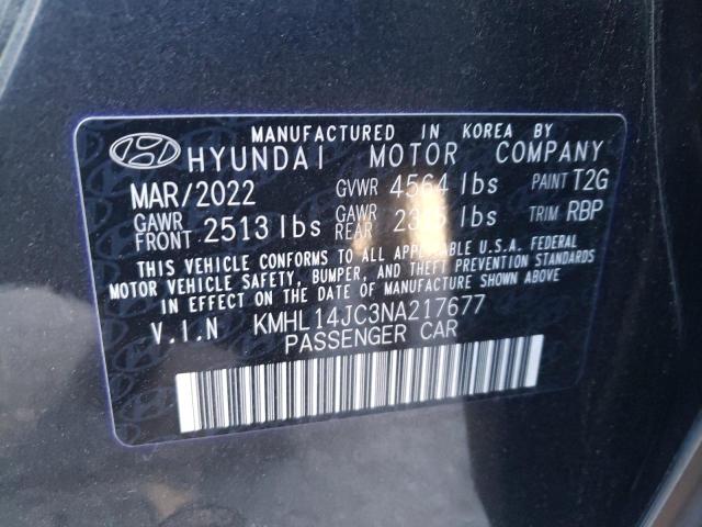 KMHL14JC3NA217677 - 2022 HYUNDAI SONATA N LINE GRAY photo 13