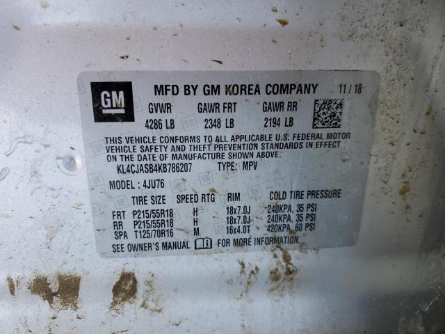 KL4CJASB4KB786207 - 2019 BUICK ENCORE PREFERRED Күміс фото 13