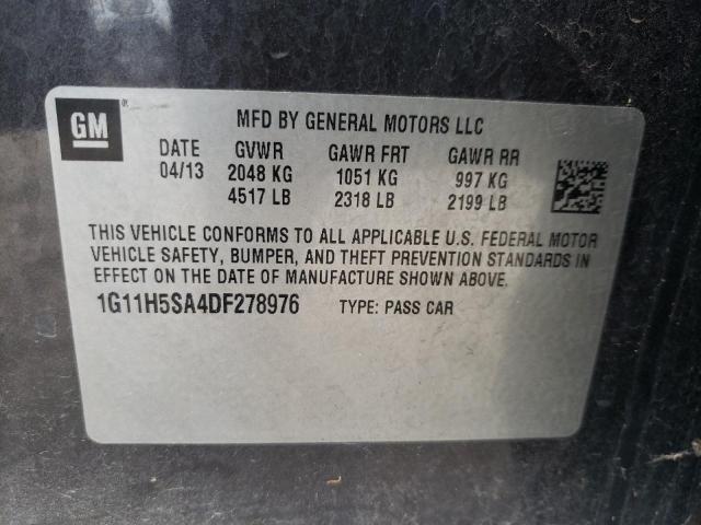 1G11H5SA4DF278976 - 2013 CHEVROLET MALIBU LTZ 灰色 照片 12
