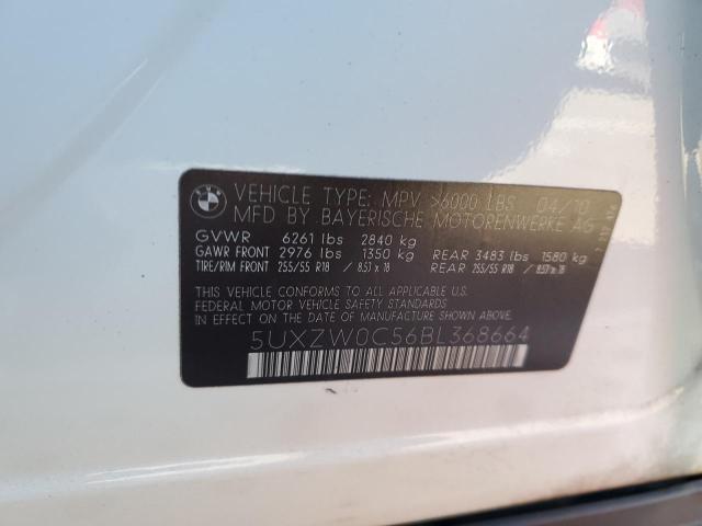 5UXZW0C56BL368664 - 2011 BMW X5 XDRIVE35D WHITE photo 13