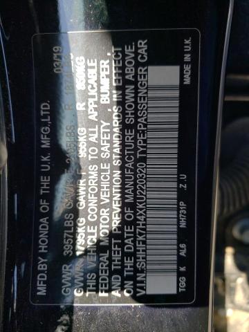 SHHFK7H4XKU220320 - 2019 HONDA CIVIC SPORT 黑色 照片 13