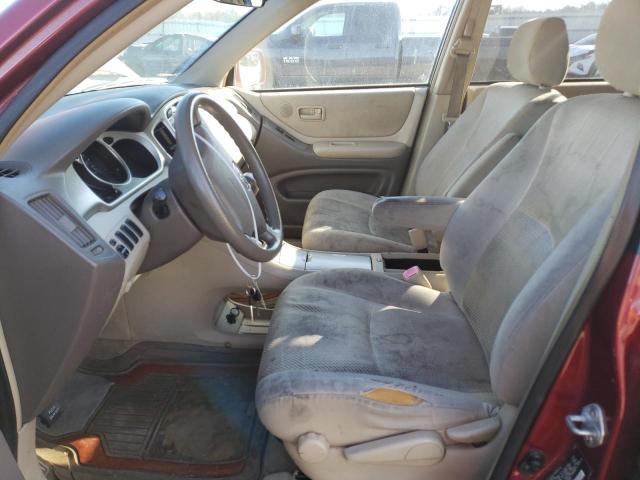 JTEGD21A850130116 - 2005 TOYOTA HIGHLANDER RED photo 7