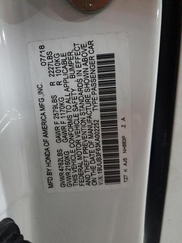 19UUB3F63KA002252 - 2019 ACURA TLX TECHNOLOGY WHITE photo 12