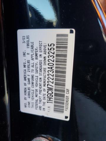 1HGCM72223A023255 - 2003 HONDA ACCORD LX BLACK photo 12