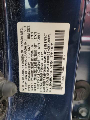 2HKRM3H79FH508364 - 2015 HONDA CR-V EXL BLUE photo 13