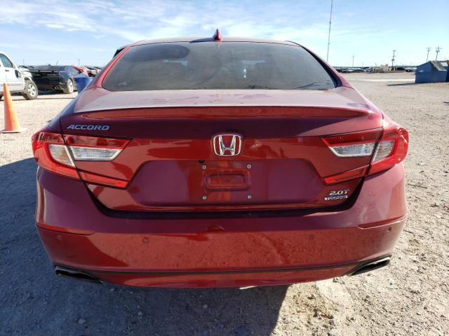 1HGCV2F94MA033309 - 2021 HONDA ACCORD TOURING RED photo 6