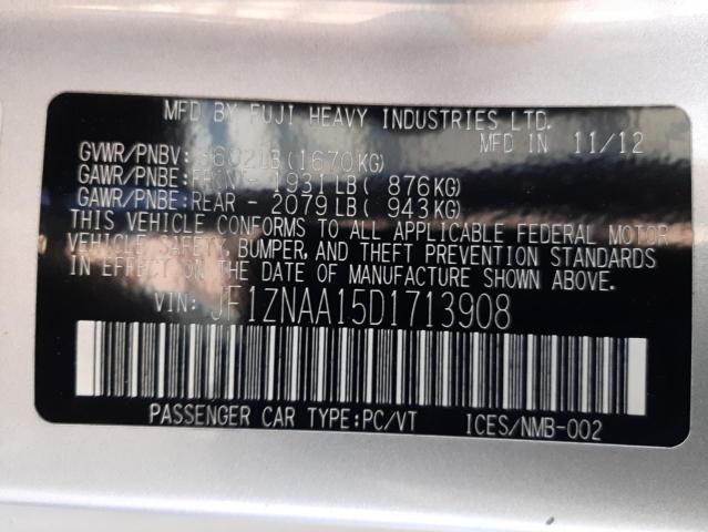 JF1ZNAA15D1713908 - 2013 TOYOTA SCION FR-S SILVER photo 12