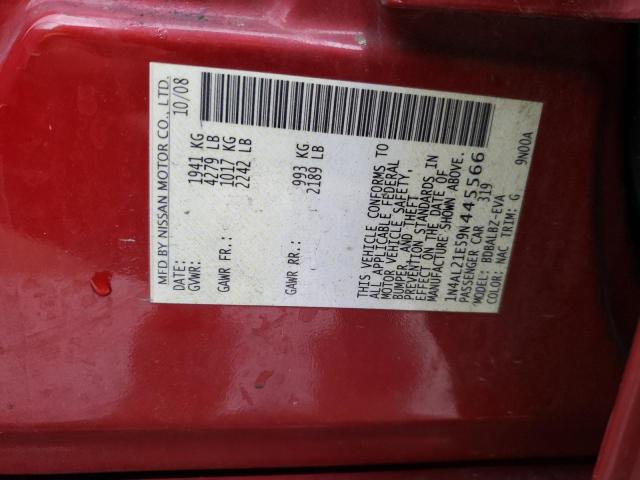 1N4AL21E59N445566 - 2009 NISSAN ALTIMA 2.5 RED photo 12