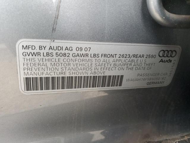 WAUAH74F58N050182 - 2008 AUDI A6 3.2 SILVER photo 12