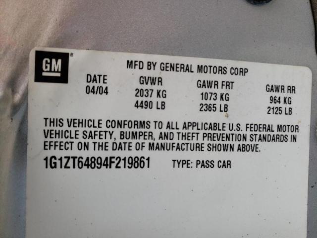 1G1ZT64894F219861 - 2004 CHEVROLET MALIBU MAXX LS 银色 照片 10