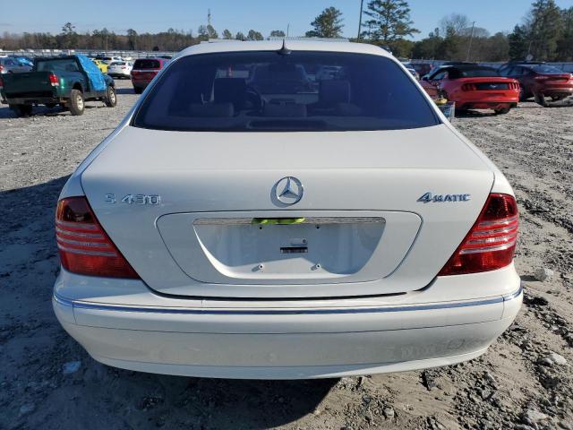 WDBNG83J63A381810 - 2003 MERCEDES-BENZ S 430 4MATIC WHITE photo 6