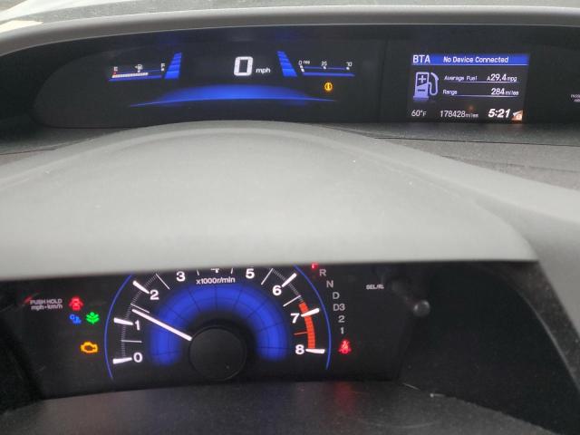 2HGFB2F98CH515786 - 2012 HONDA CIVIC EXL Մոխրագույն լուսանկար 9