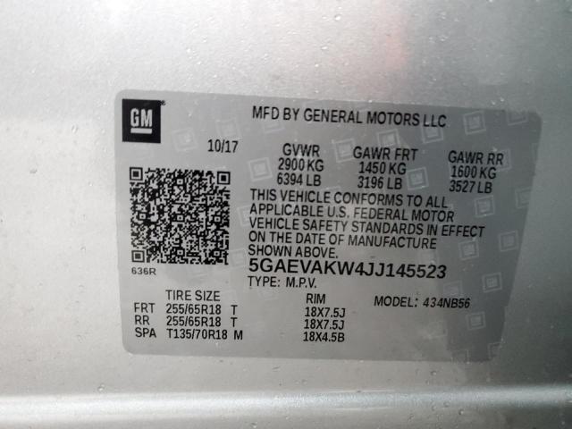5GAEVAKW4JJ145523 - 2018 BUICK ENCLAVE ESSENCE 银色 照片 14
