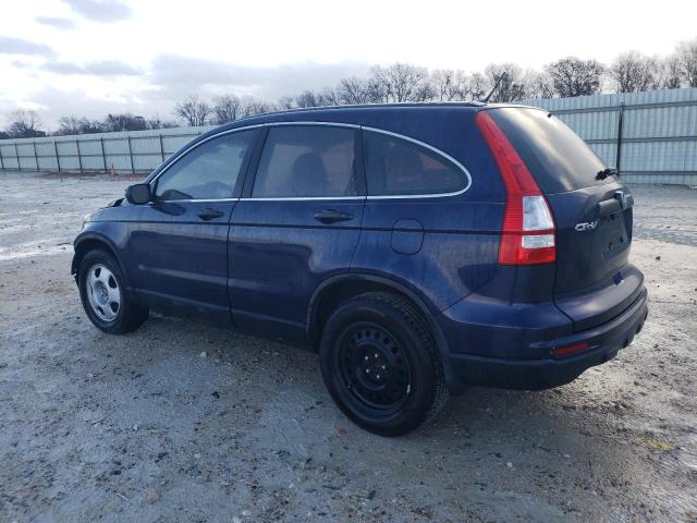 5J6RE3H39AL013512 - 2010 HONDA CR-V LX BLUE photo 2