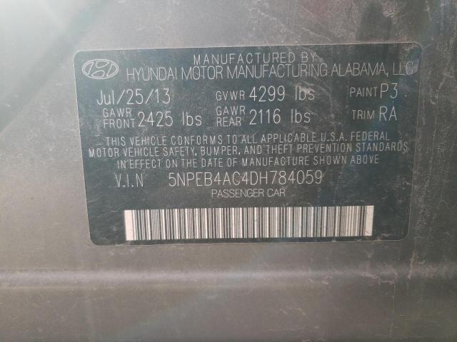 5NPEB4AC4DH784059 - 2013 HYUNDAI SONATA GLS GRAY photo 13