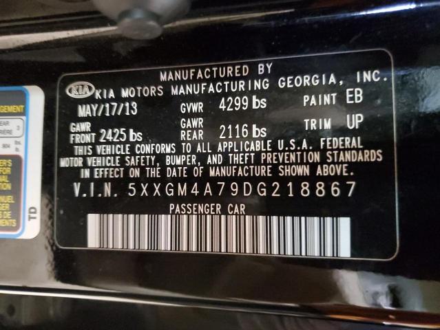 5XXGM4A79DG218867 - 2013 KIA OPTIMA LX BLACK photo 12