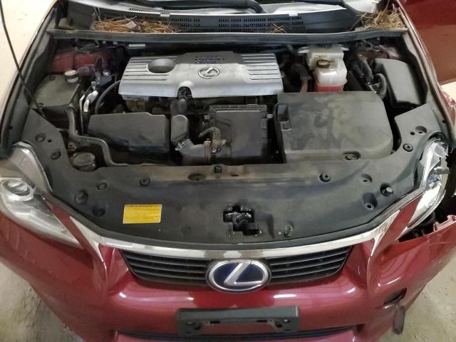 JTHKD5BHXB2030528 - 2011 LEXUS CT 200 RED photo 11