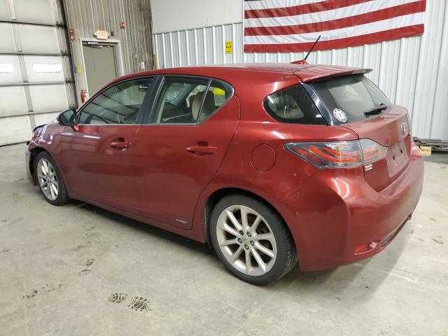 JTHKD5BHXB2030528 - 2011 LEXUS CT 200 RED photo 2