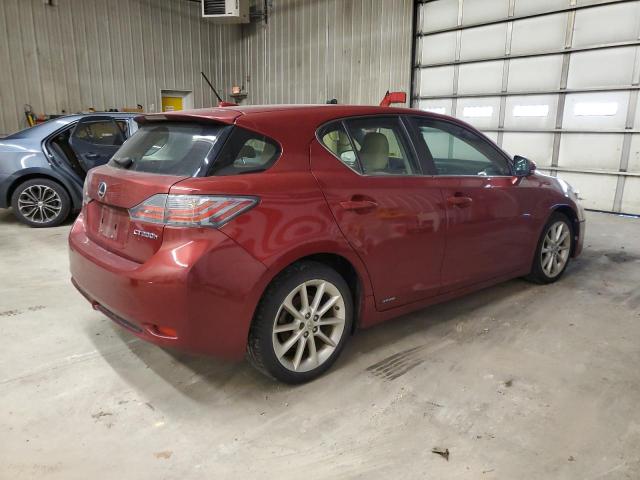 JTHKD5BHXB2030528 - 2011 LEXUS CT 200 RED photo 3